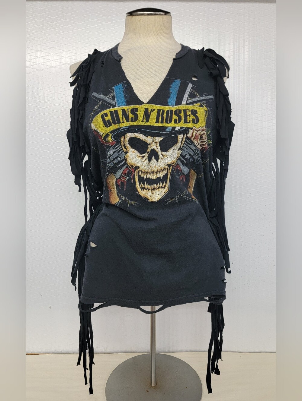 Guns N Roses Fringe Tank Top Upcycled